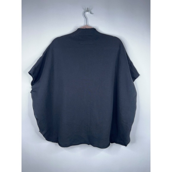 Frank & Eileen Audrey Funnel Neck Capelet Black Oversized Sweatshirt Fleece - Picture 3 of 10